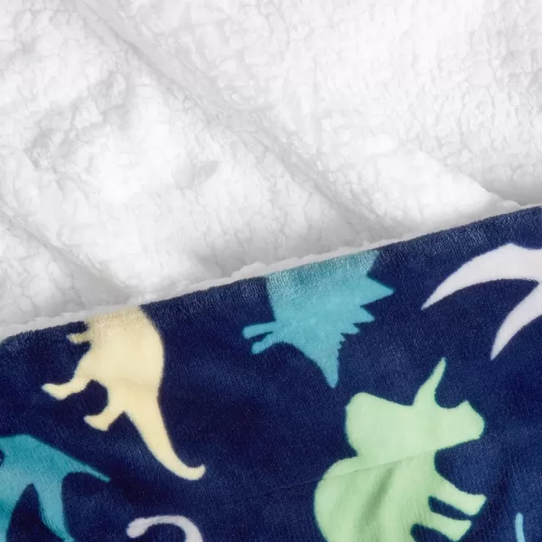 Amazon Basics UltraSoft Micromink Sherpa Blanket Throw CharcoalTwin Dinosaur Squad