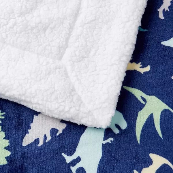 Amazon Basics UltraSoft Micromink Sherpa Blanket Throw CharcoalTwin Dinosaur Squad