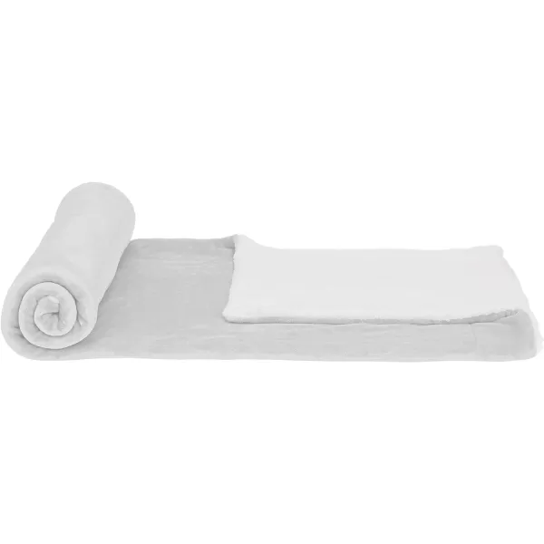 Amazon Basics UltraSoft Micromink Sherpa Blanket Throw CharcoalTwin Grey