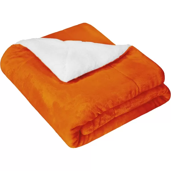 Amazon Basics UltraSoft Micromink Sherpa Blanket Throw CharcoalTwin Oh So Orange