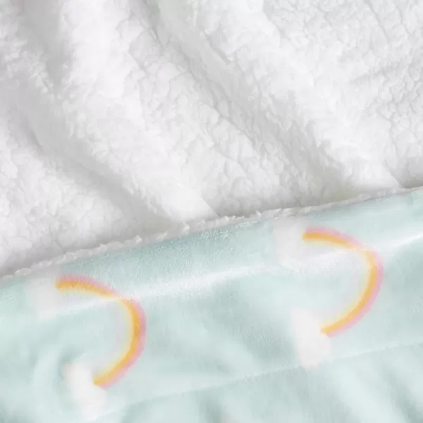 Amazon Basics UltraSoft Micromink Sherpa Blanket Throw CharcoalTwin Rainbows