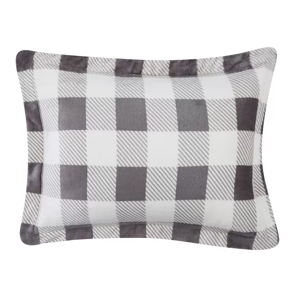 Amazon Basics UltraSoft Micromink Sherpa Comforter 3Piece Bedding Set FullQueen CharcoalGray Gingham King