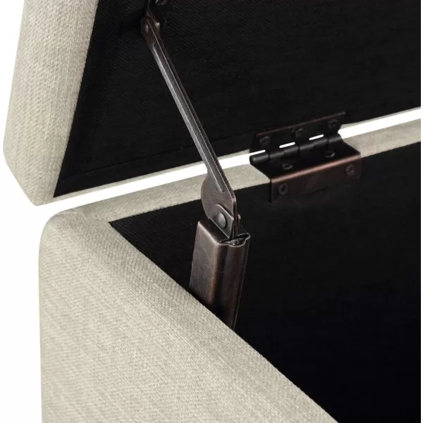 Amazon Basics Upholstered Rectangular Storage Ottoman and Entryway Bench 355W x 165D x 17H Light GrayBeige