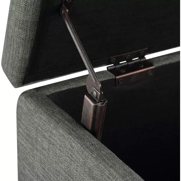 Amazon Basics Upholstered Rectangular Storage Ottoman and Entryway Bench 355W x 165D x 17H Light GrayCharcoal Gray