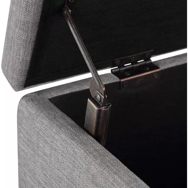 Amazon Basics Upholstered Rectangular Storage Ottoman and Entryway Bench 355W x 165D x 17H Light GrayLight Gray