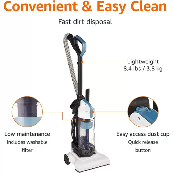 Amazon Basics Upright Bagless Lightweight Vacuum Cleaner Black and WhiteAmazon Basics Upright Bagless Lightweight Vacuum Cleaner Black and White