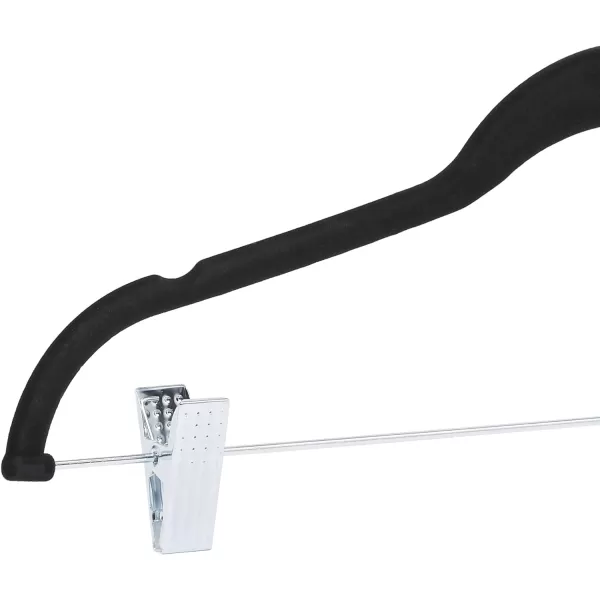 Amazon Basics Velvet NonSlip Skirt Clothes Hangers with Clips Pack of 50 BlackSilverPack of 50 BlackSilver