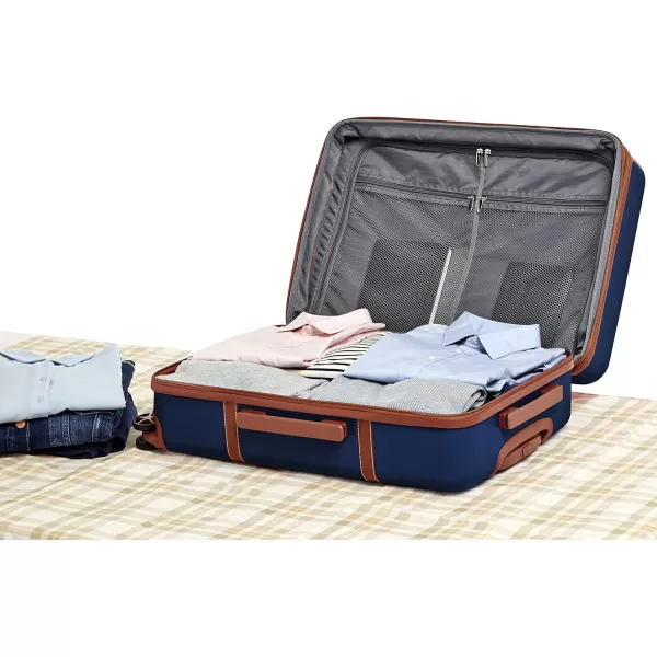 Amazon Basics Vienna Spinner Suitcase Luggage  Expandable with Wheels  267 Inch BlackBlue 267inch