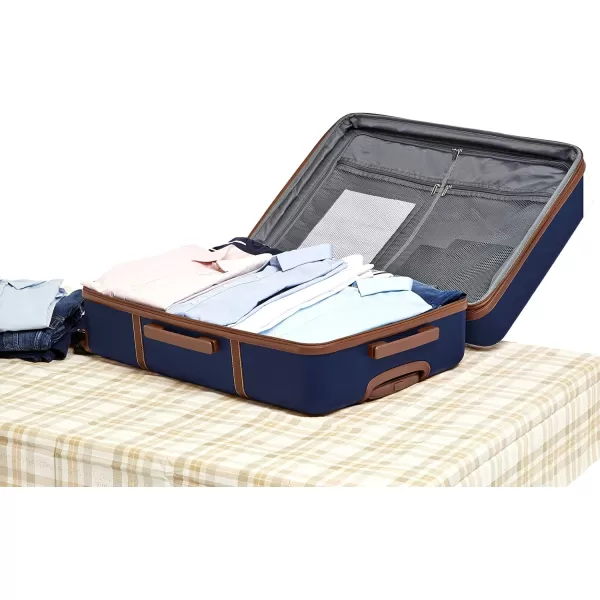 Amazon Basics Vienna Spinner Suitcase Luggage  Expandable with Wheels  267 Inch BlackBlue 307inch