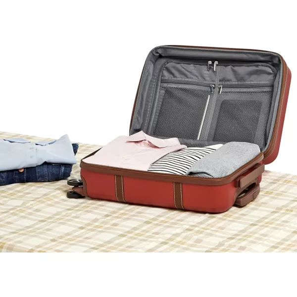 Amazon Basics Vienna Spinner Suitcase Luggage  Expandable with Wheels  267 Inch BlackRed 216inch