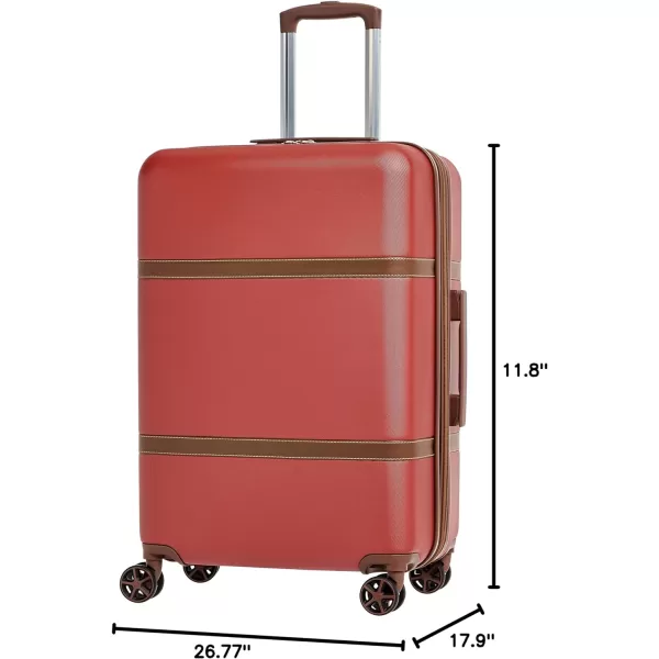 Amazon Basics Vienna Spinner Suitcase Luggage  Expandable with Wheels  267 Inch BlackRed 267inch