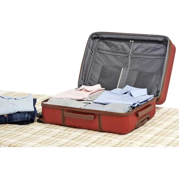 Amazon Basics Vienna Spinner Suitcase Luggage  Expandable with Wheels  267 Inch BlackRed 267inch