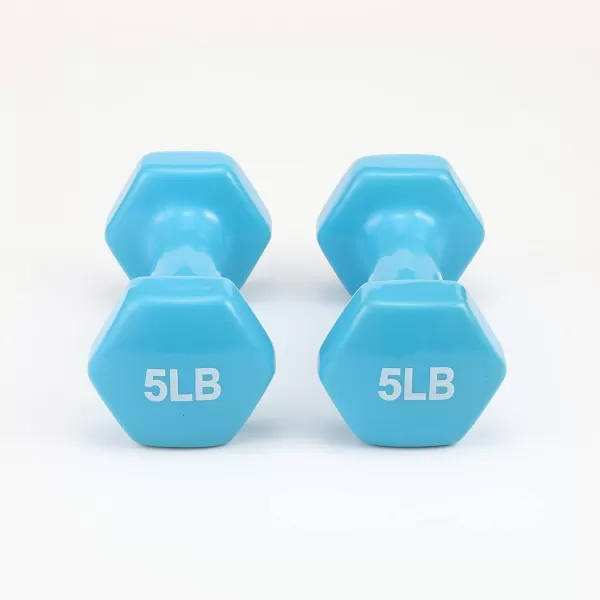 Amazon Basics Vinyl Hexagon Workout Dumbbell Hand Weight5 Pounds