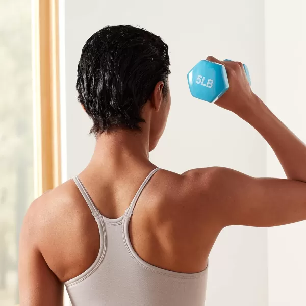 Amazon Basics Vinyl Hexagon Workout Dumbbell Hand Weight5 Pounds