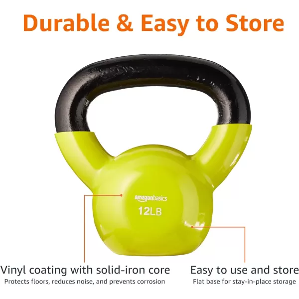Amazon Basics Vinyl Kettlebell12 Pounds