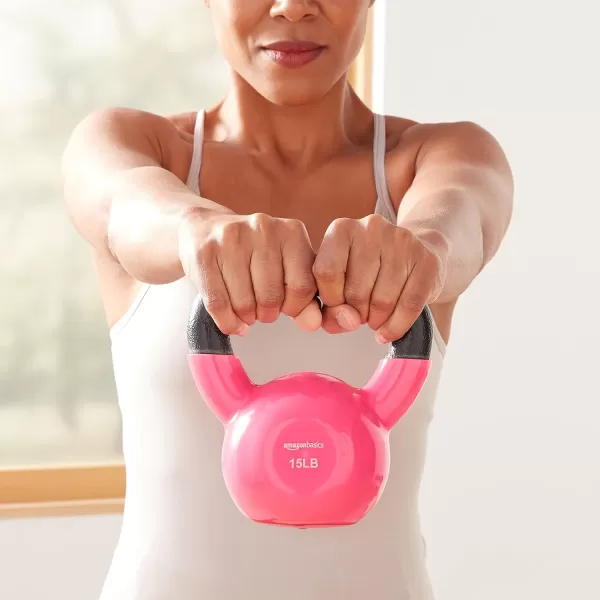 Amazon Basics Vinyl Kettlebell15 Pounds