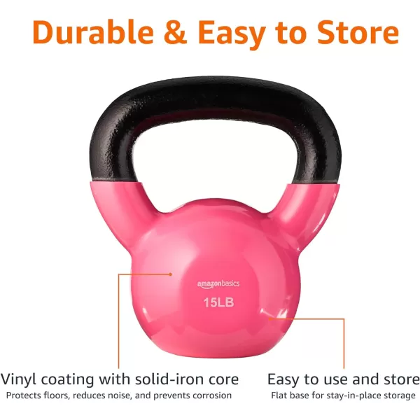 Amazon Basics Vinyl Kettlebell15 Pounds