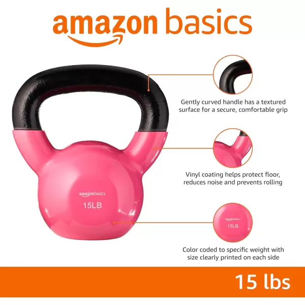 Amazon Basics Vinyl Kettlebell15 Pounds