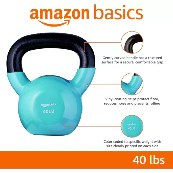 Amazon Basics Vinyl Kettlebell40 Pounds