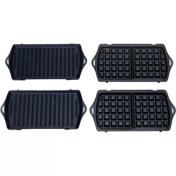 Amazon Basics Waffle Maker 2Slices White with Nonstick coating and Easy to Clean 700W3in1 Black