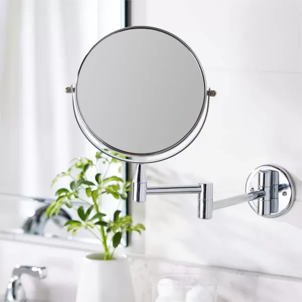 Amazon Basics Wall Mount Round Vanity Mirror 1X5X Magnification Chrome 152 inches x 118 inchesAmazon Basics Wall Mount Round Vanity Mirror 1X5X Magnification Chrome 152 inches x 118 inches