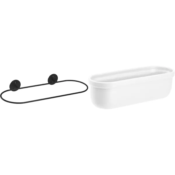 Amazon Basics Wall Planter Oval  WhiteBlackWhiteBlack
