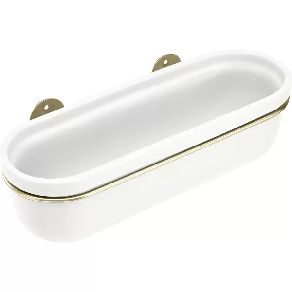 Amazon Basics Wall Planter Oval  WhiteBlackWhiteBrass