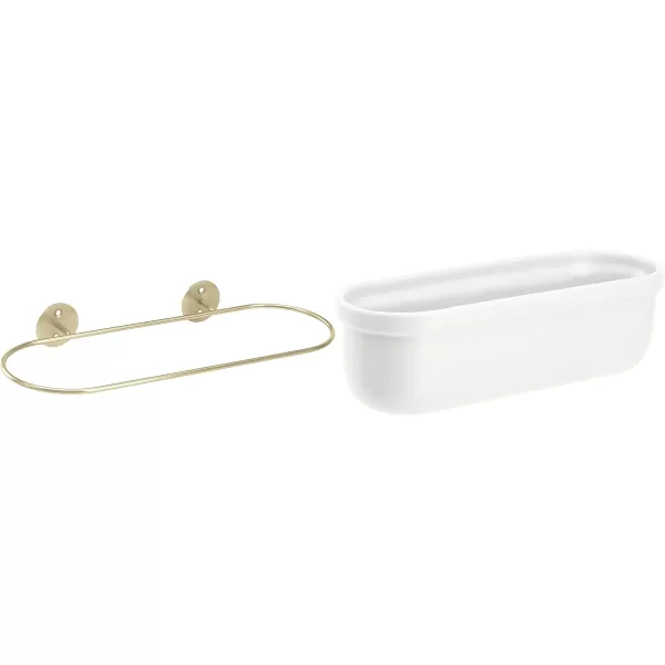 Amazon Basics Wall Planter Oval  WhiteBlackWhiteBrass