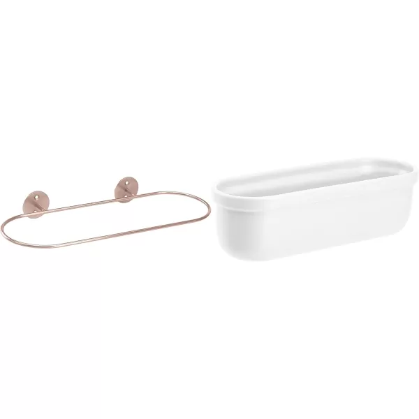 Amazon Basics Wall Planter Oval  WhiteBlackWhiteCopper