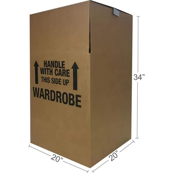 Amazon Basics Wardrobe Clothing Moving Boxes with Bar 6 Pack Brown 20 x 20 x 3420 x 20 x 343Pack