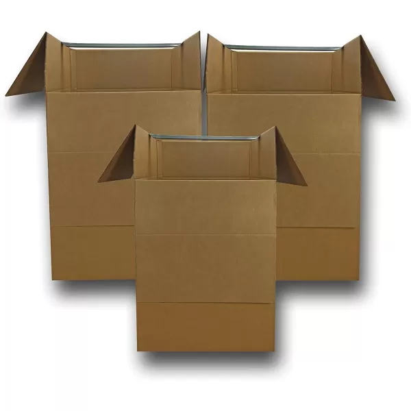 Amazon Basics Wardrobe Clothing Moving Boxes with Bar 6 Pack Brown 20 x 20 x 3424 x 24 x 403Pack