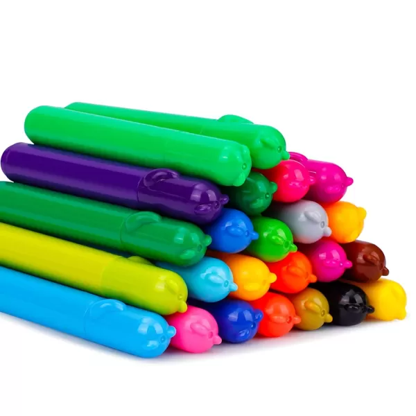 Amazon Basics Washable Round Tip Assorted School Marker Pens Pack of 24 ColorsRound Tip