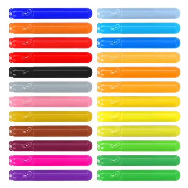 Amazon Basics Washable Round Tip Assorted School Marker Pens Pack of 24 ColorsRound Tip