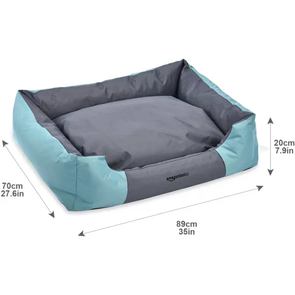 Amazon Basics WaterResistant Pet Bed  Rectangular Teal 256 InchJumbo Rectangular