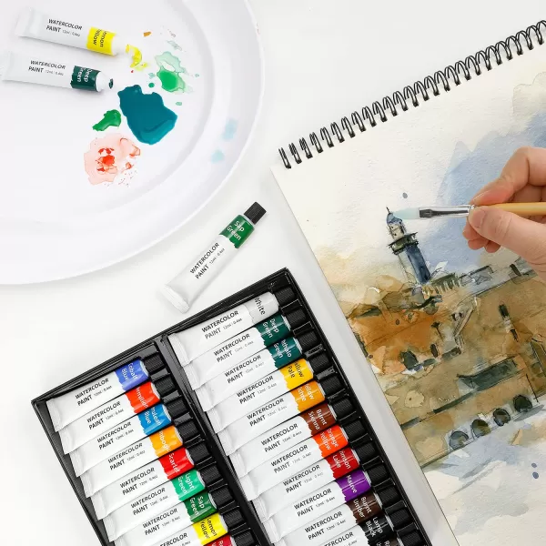 Amazon Basics Watercolor Paint Set Tubes 24 Colors Assorted24 Colors