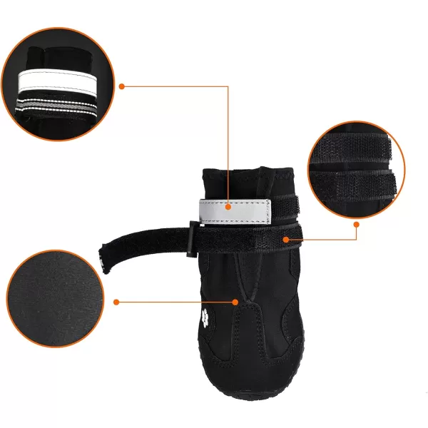 Amazon Basics Waterproof AntiSlip Reflective Dog Boots Size 3  20 x 25Size 2  18 x 23
