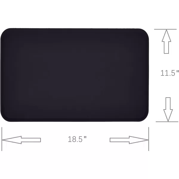 Amazon Basics Waterproof AntiSlip Silicone Pet Food and Water Bowl Mat Solid 185 x 115 Inches BlackBlack 185 x 11 2Pack