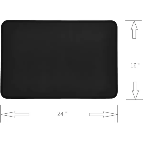 Amazon Basics Waterproof AntiSlip Silicone Pet Food and Water Bowl Mat Solid 185 x 115 Inches BlackBlack 24 x 16