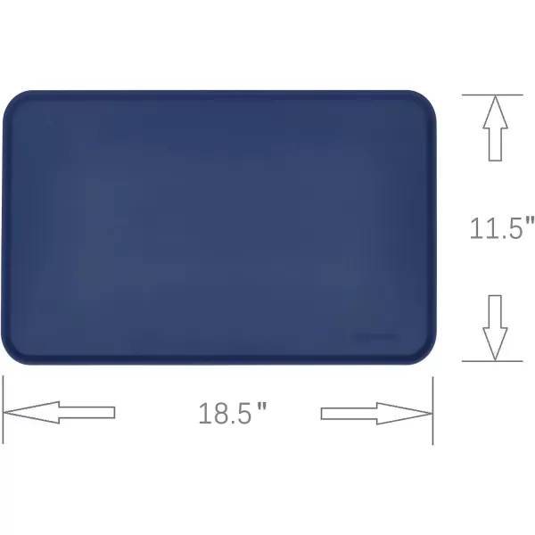 Amazon Basics Waterproof AntiSlip Silicone Pet Food and Water Bowl Mat Solid 185 x 115 Inches BlackBlue 185 x 11
