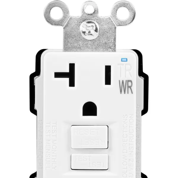 Amazon Basics WeatherResistant GFCI Receptacle with LED Indicator 15 AmpWhite 20 Amp