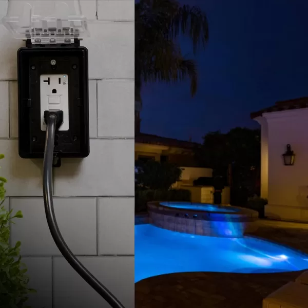 Amazon Basics WeatherResistant GFCI Receptacle with LED Indicator 15 AmpWhite 20 Amp