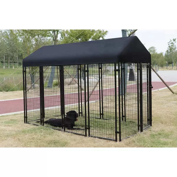 Amazon Basics Welded Rectangular Outdoor Wire Crate Kennel for Cat Dog Large Black 102 x 48 x 72 Inches1020L x 480W x 720H