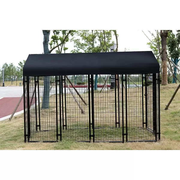 Amazon Basics Welded Rectangular Outdoor Wire Crate Kennel for Cat Dog Large Black 102 x 48 x 72 Inches1020L x 480W x 720H