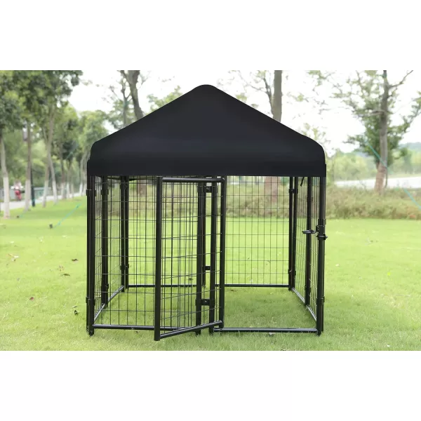 Amazon Basics Welded Rectangular Outdoor Wire Crate Kennel for Cat Dog Large Black 102 x 48 x 72 Inches530L x 480W x 530H