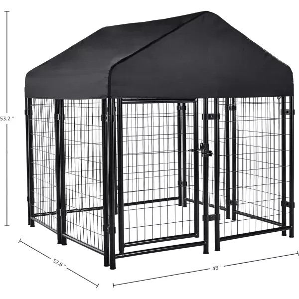 Amazon Basics Welded Rectangular Outdoor Wire Crate Kennel for Cat Dog Large Black 102 x 48 x 72 Inches530L x 480W x 530H