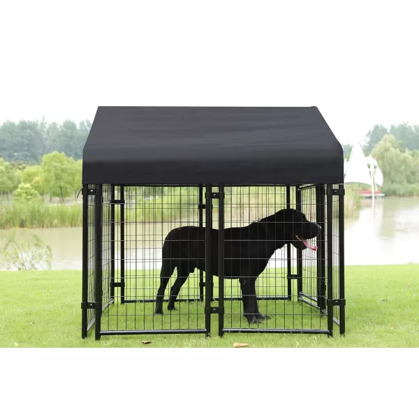 Amazon Basics Welded Rectangular Outdoor Wire Crate Kennel for Cat Dog Large Black 102 x 48 x 72 Inches530L x 480W x 530H