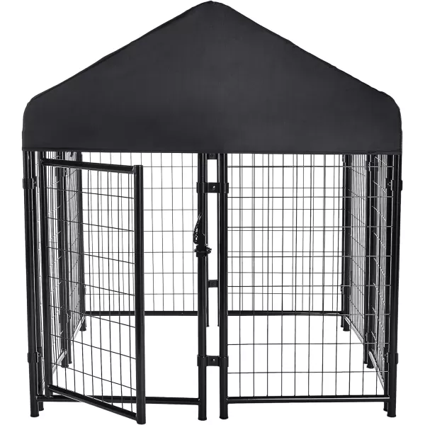 Amazon Basics Welded Rectangular Outdoor Wire Crate Kennel for Cat Dog Large Black 102 x 48 x 72 Inches530L x 480W x 530H