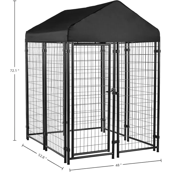 Amazon Basics Welded Rectangular Outdoor Wire Crate Kennel for Cat Dog Large Black 102 x 48 x 72 Inches720L x 528W x 480H