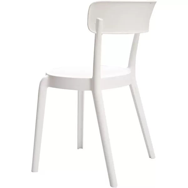 Amazon Basics White Armless Bistro Dining ChairSet of 2 Premium PlasticWhite Dining Chair