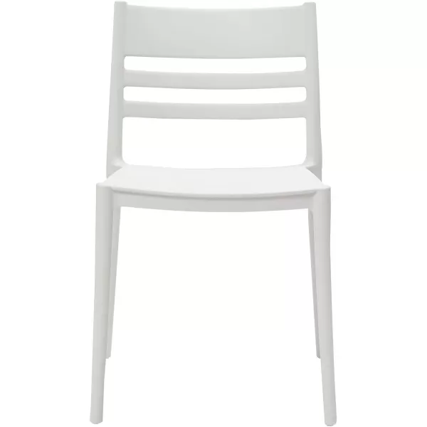 Amazon Basics White Armless SlotBack Dining ChairSet of 2 Premium PlasticWhite Dining Chair